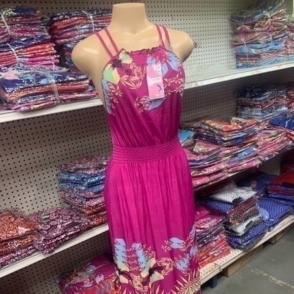 Sun Dress Floral Maxi - XXL  ( Y-188 ) red - Picture 9 of 10